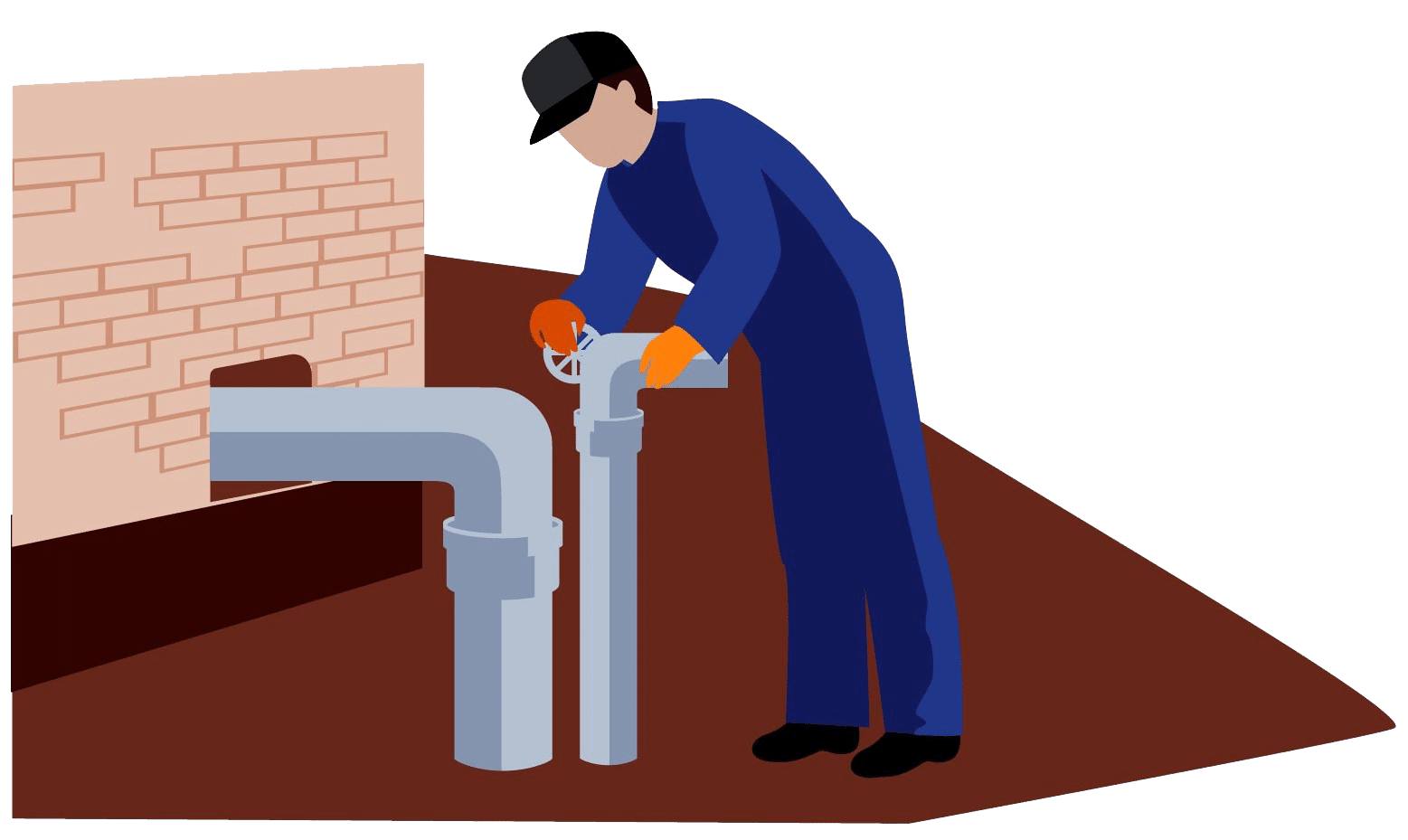 Plombier travaille sur la plomberie bâtiment